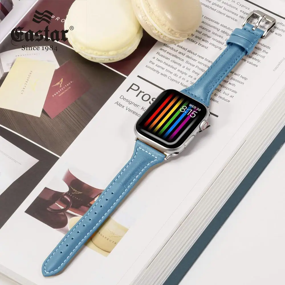 ผู้หญิง Silm PU หนังนาฬิกาสําหรับ Apple Watch series 9/8/7/6/se/1/2/3 42 มม.38 มม.สร้อยข้อมือสําหรับ iwatch 4 5 41 มม.