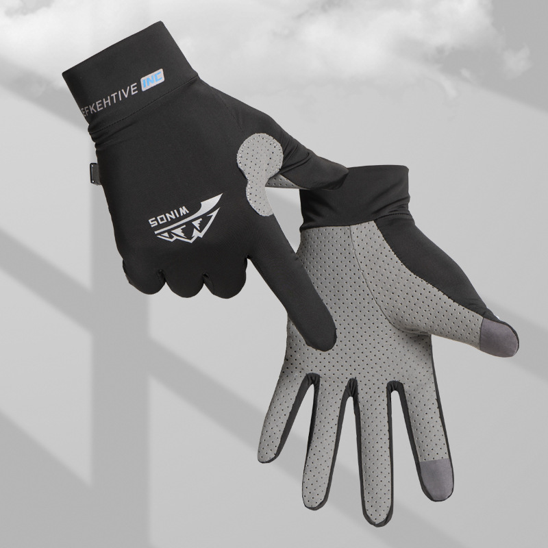 Gants d'équitation en plein air coordonnants pour hommes, gants de pêche à doigts complets, gants d'aviron de kayak, protection solaire, mince, garde au chaud, glace, hiver