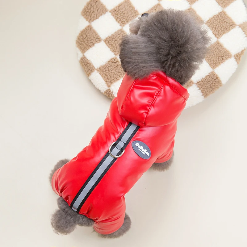 Mono acolchado de invierno para cachorros, ropa impermeable para perros pequeños, chaqueta cálida Shih Tzu, mono para Chihuahua, disfraz de Yorkie