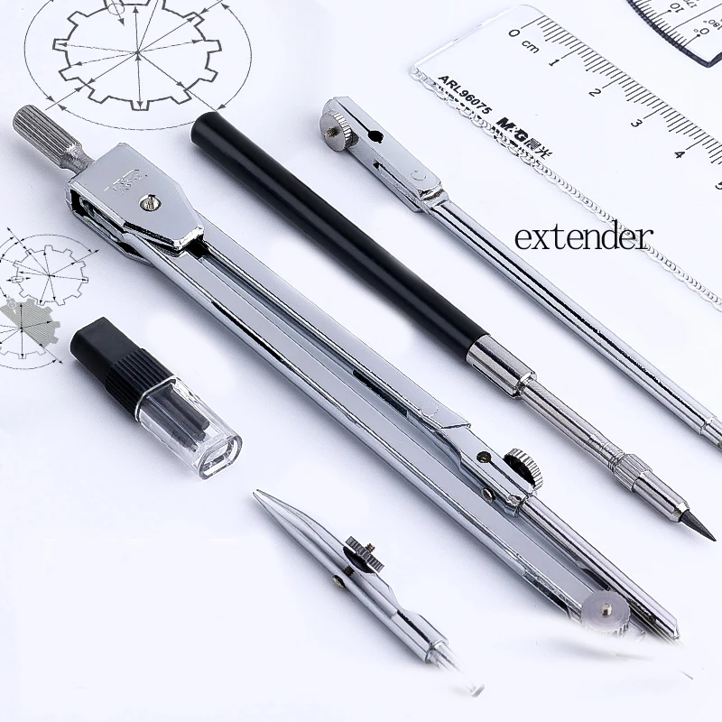 M&G Metal Compass Set Drawing Compass with Replacement Pencil Leads for Student Exams 2-Piece Set / 4-Piece Set / 5-Piece Set /