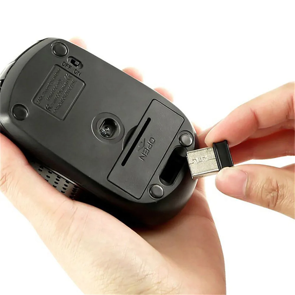 Wireless Mouse Ergonomics Mouse 2.4G Portable Mobile Optical Office Mouse Adjustable DPI Levels for Notebook PC Laptop MacBook