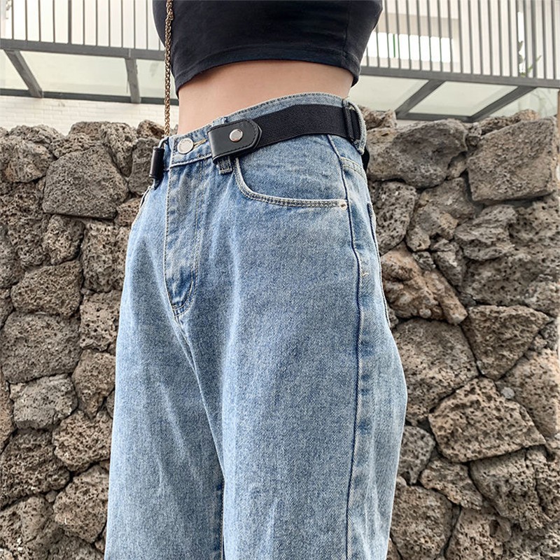 Nuevo 4/3/2/1PC banda elástica cinturón Invisible cinturones sin hebilla para mujeres hombres pantalones vaqueros vestido sin hebilla fácil de usar