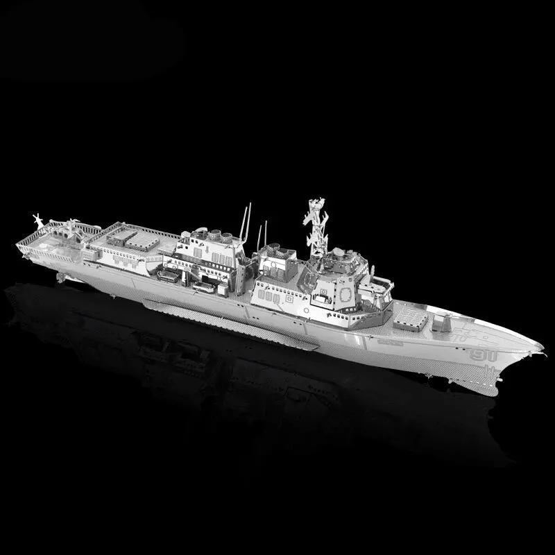 Arleigh Burke Class 3D โลหะปริศนาชุด DIY เลเซอร์ตัดปริศนาจิ๊กซอว์ของเล่นสําหรับเด็ก