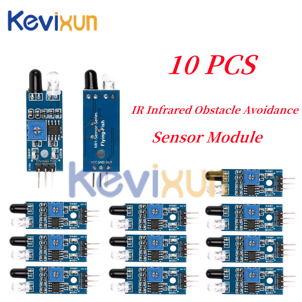 Módulo de Sensor de evitación de obstáculos infrarrojo IR para Arduino, Robot de coche inteligente, fotoeléctrico reflectante de 3 cables, 10 Uds./1 ud.