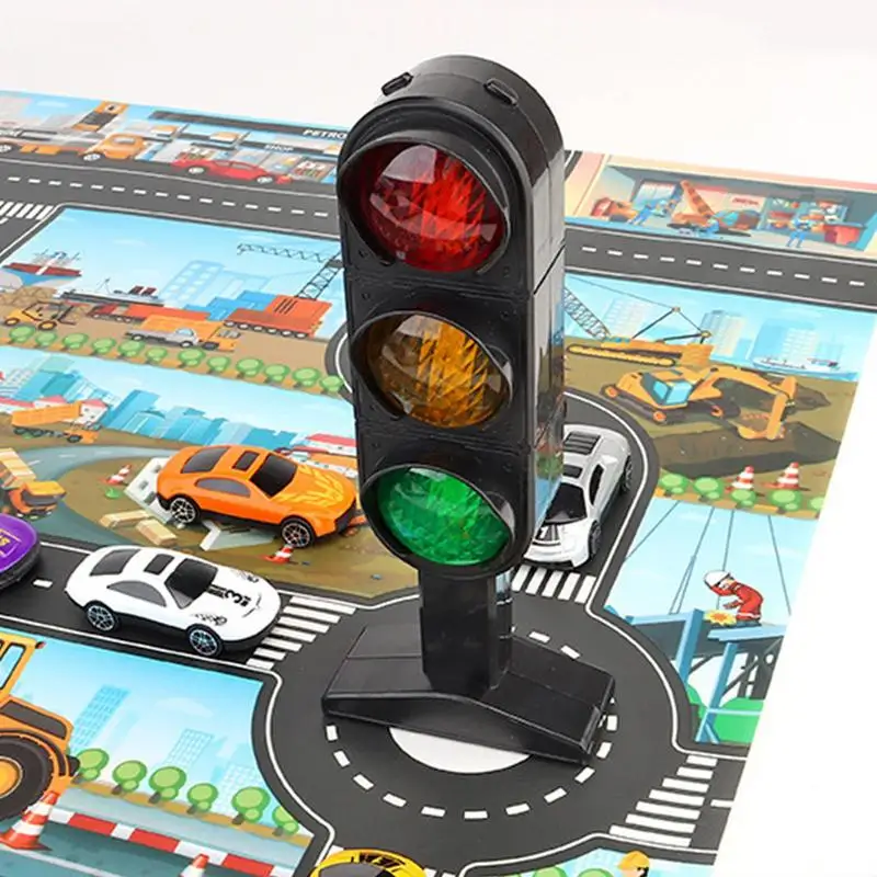 Simulation Road Light Traffic Maker Traffic Signal Light Toy Crosswalk Signal Model for Kids Toddler Early Education Toys Gifts