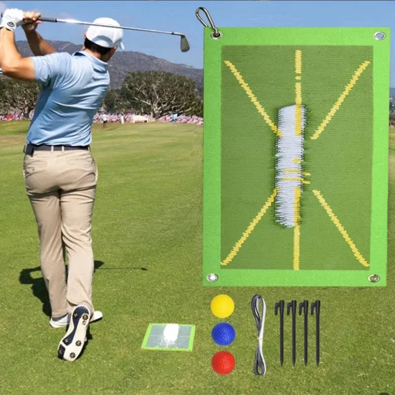 Accesorios para principiantes de entrenamiento de Golf para detección de Swing, pelota de bateo, almohadillas direccionales para camino, almohadillas de práctica, herramienta de ayuda para entrenamiento, estera