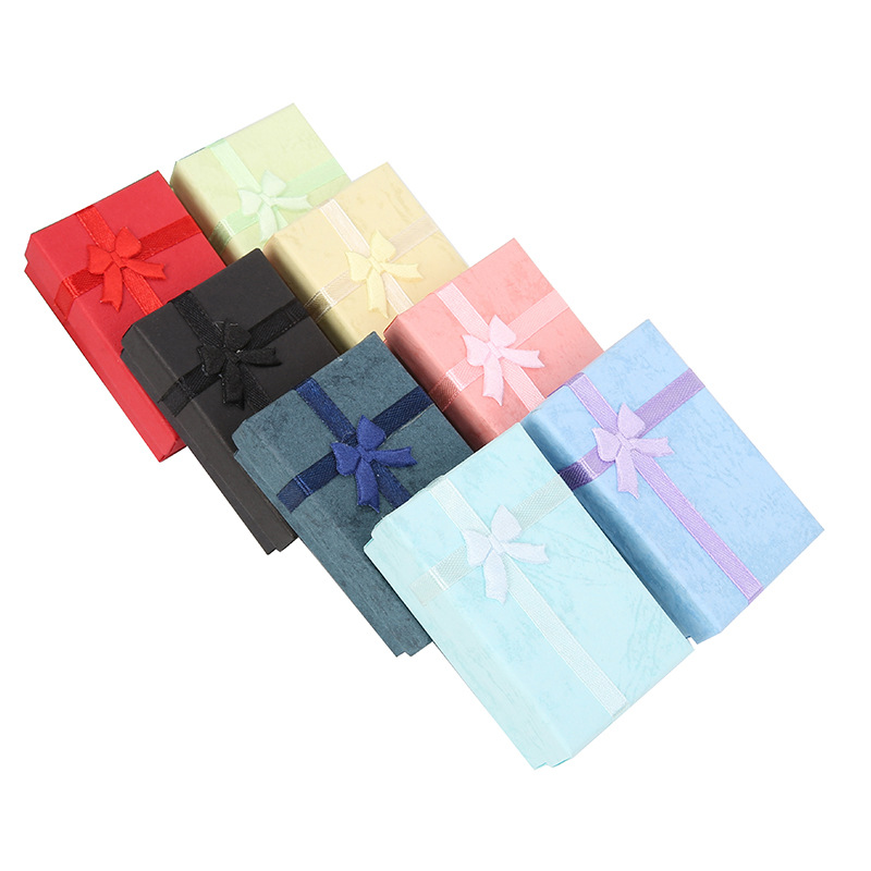 6 ชิ้น/ล็อตกระดาษกล่องเครื่องประดับแหวนต่างหูสร้อยคอจัดเก็บของขวัญกล่อง Cloud Bowknot เครื่องประดับกล่อง 5*8*2.5 ซม.