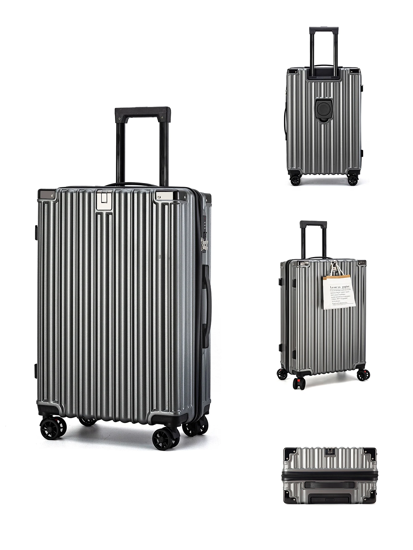 Robuster Koffer mit Aluminiumrahmen, Trolley-Koffer 20, männliche und weibliche Studenten, Universalräder, 24, Boarding-Koffer, Passwort, Leder, C