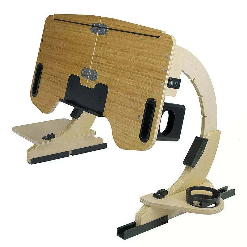 Soporte de madera ajustable para portátil, soporte de escritorio para ordenador, soporte plegable portátil, escritorio multifuncional para cama tumbada para persona perezosa