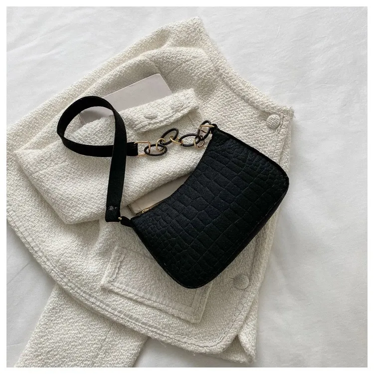 Bolsa multiuso em relevo de feltro para mulheres, bolsa de ombro crossbody elegante e embreagem, organizador de bolsa de maquiagem portátil