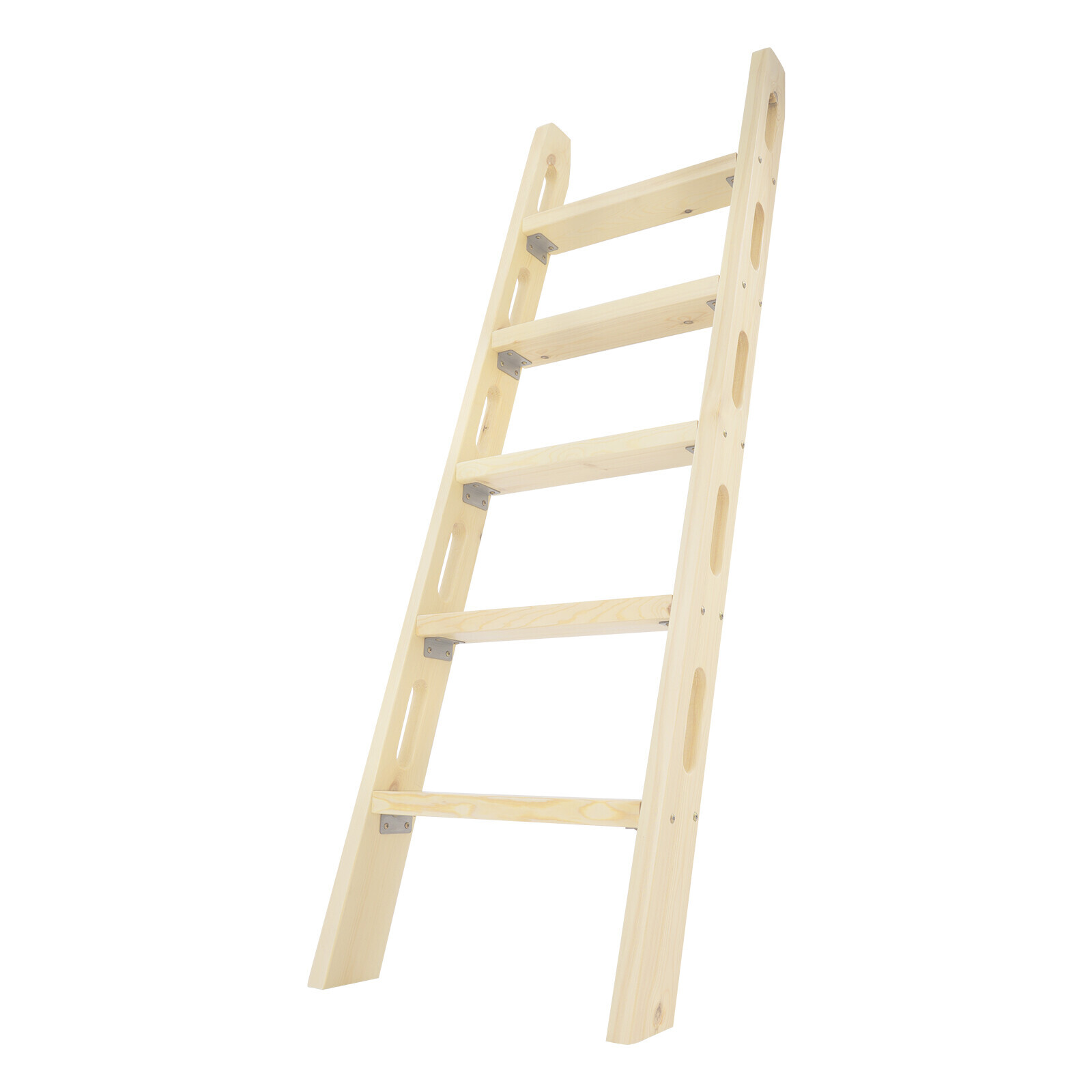 Reach New Heights Safely! 5-Step Wooden Ladder with 100kg Load, Perfect for Household Tasks