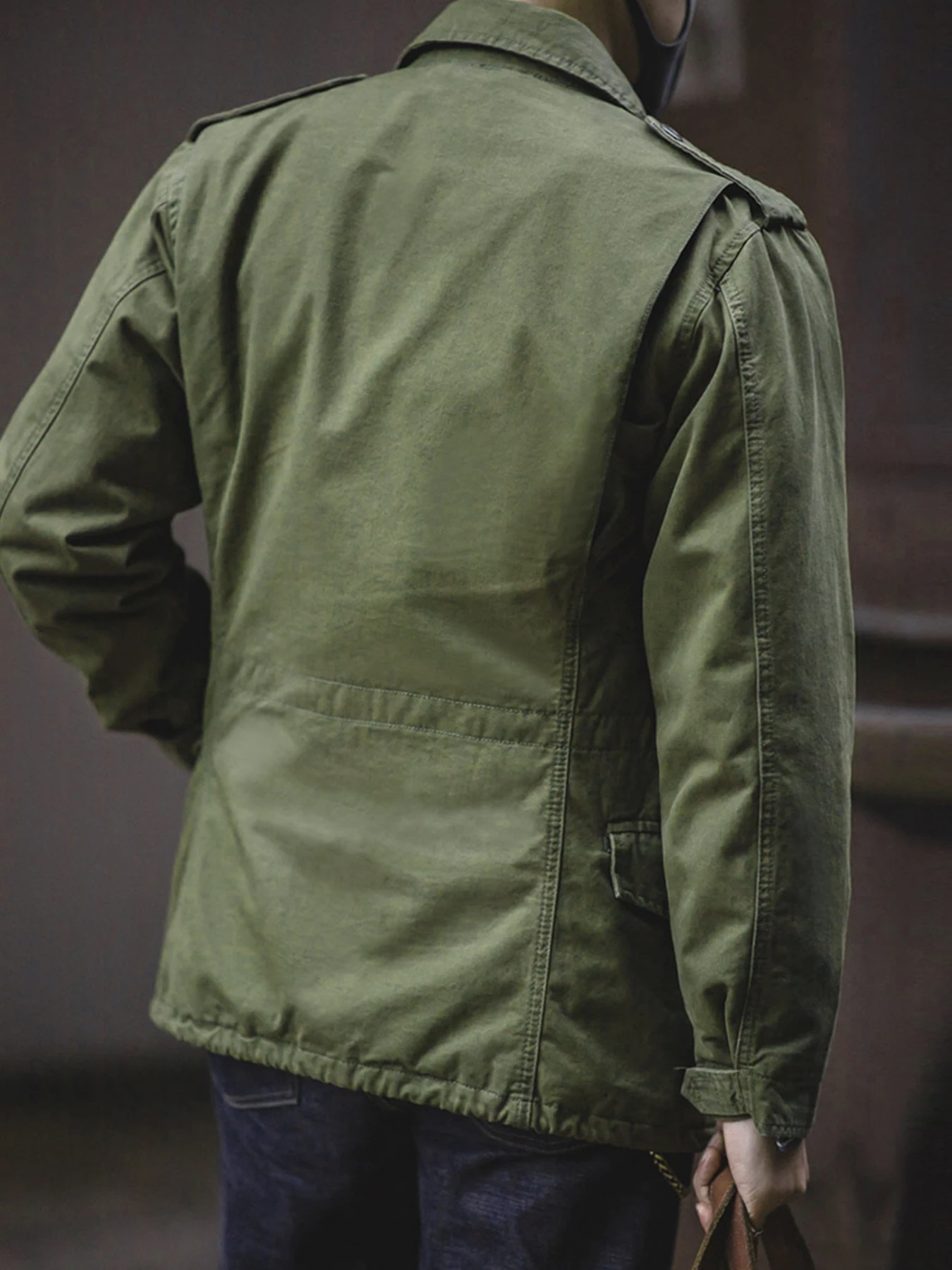 Jaqueta de campo M65, jaqueta militar masculina, jaqueta retrô com gola multibolso e zíper, 100% algodão