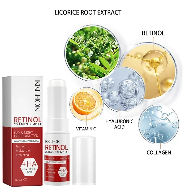 Crema para ojos con Retinol, barra multibalm de colágeno, Reduce las arrugas, bolsa para ojos, ácido hialurónico, antiojeras, hinchazón, productos para el cuidado de los ojos