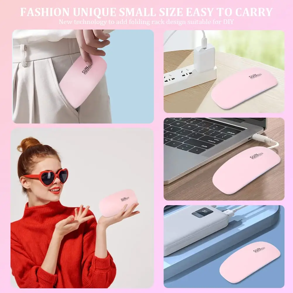 LULAA Mini Mouse Gel Nails Polish Drying Lamp USB Nail Phototherapy Machine Professional Manicure Tool Salon Equipment