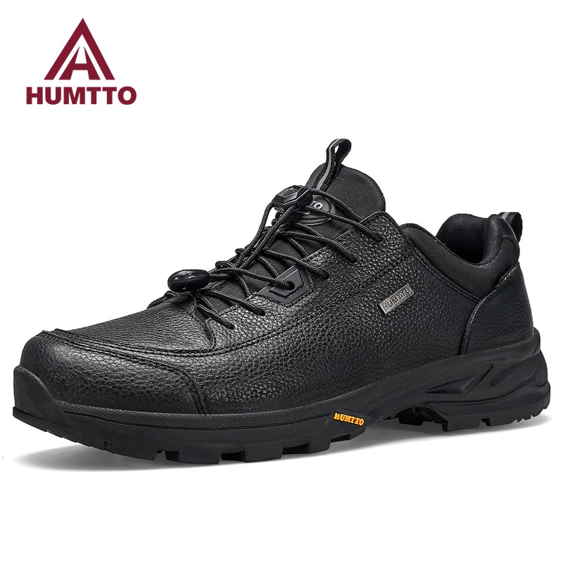 HUMTTO Sport Wanderschuhe für Männer Wasserdichte Leder Herren Trainer Luxus Designer Outdoor Klettern Trekking Sicherheit Turnschuhe Mann