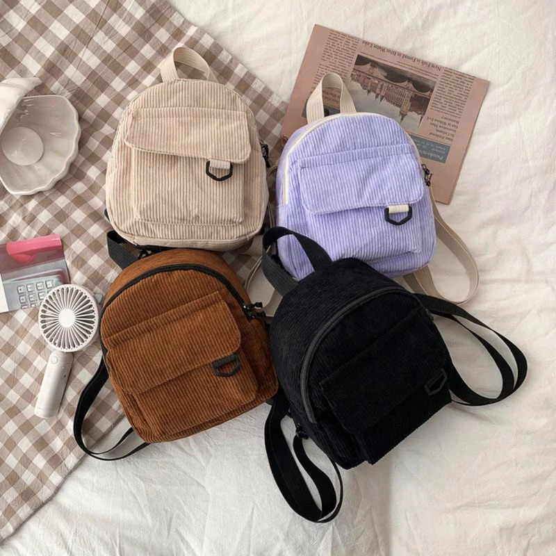 Mini zaino casual da donna in tinta unita, compatto, semplice, resistente per i viaggi