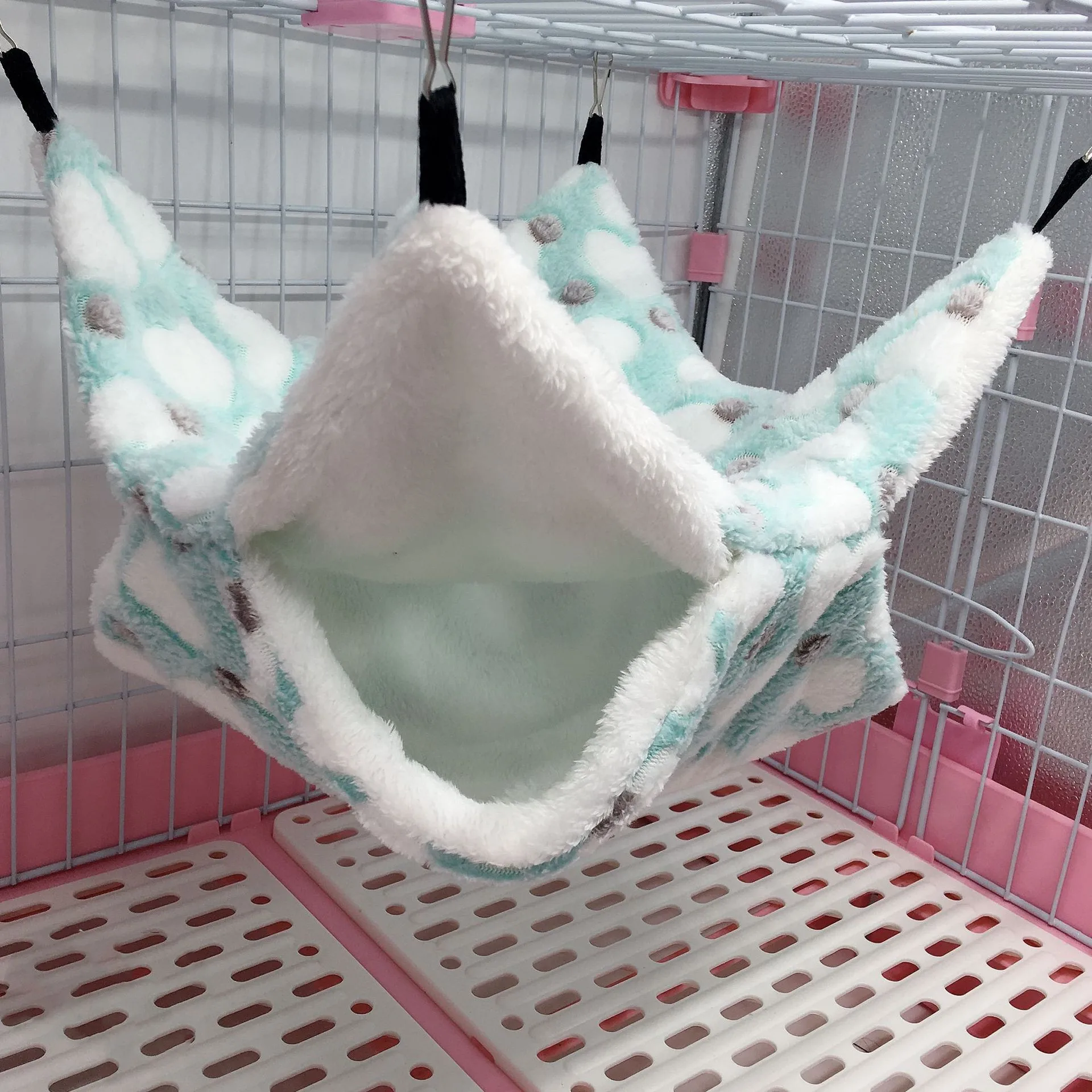 Hamaca cálida de doble capa para hámster, saco de dormir colgante para mascotas, ardilla, erizo, accesorios pequeños para mascotas, jaula, suministros para mascotas