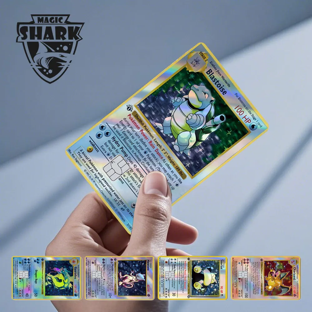 Charizard Gyarados Venusaur Blastoise Mewtwo Squirtle Snorlax голографическая лазерная кредитная дебетовая карта пленка наклейка на кожу