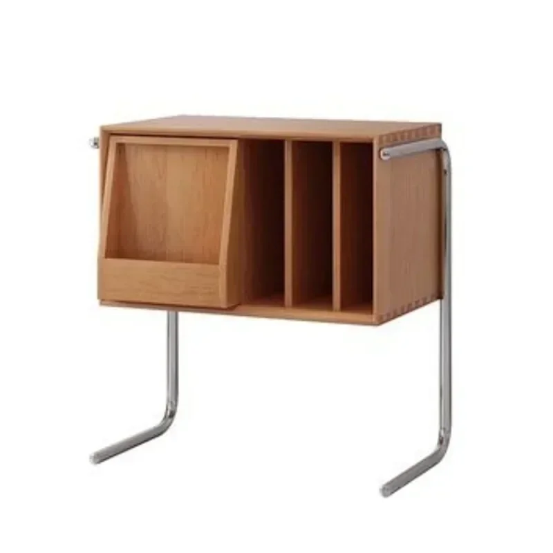 Divano in vero legno nordico Organizzatore di libri Tavolo con bordo mobile Scaffale di stoccaggio antico Portariviste retrò Porta libri in legno Elegante