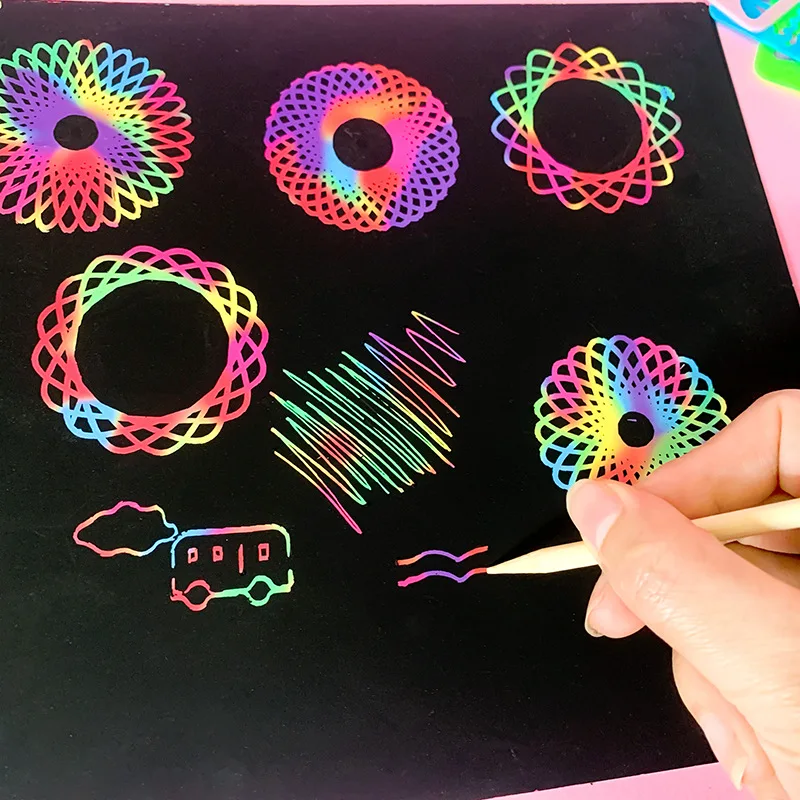 재미 있은 Spirograph 몬테소리 교육 드로잉 장난감 세트 기하학적 눈금자 장난감 드로잉 액세서리 크리 에이 티브 교육 어린이 장난감