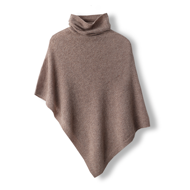 Gola alta cashmere poncho pulôver xales 100% lã de malha capa irregular moda macio quente lã manga morcego pullovers soltos
