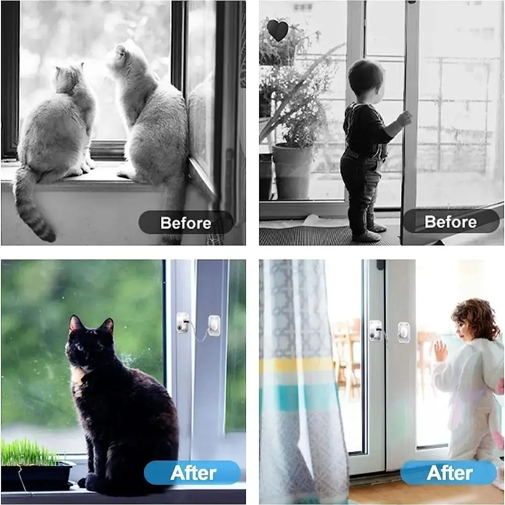 Window Lock with Key Baby Safety Easy Install Cabinet Refrigerator Door Non Drilling Window Lock Self Adhesive Home Children