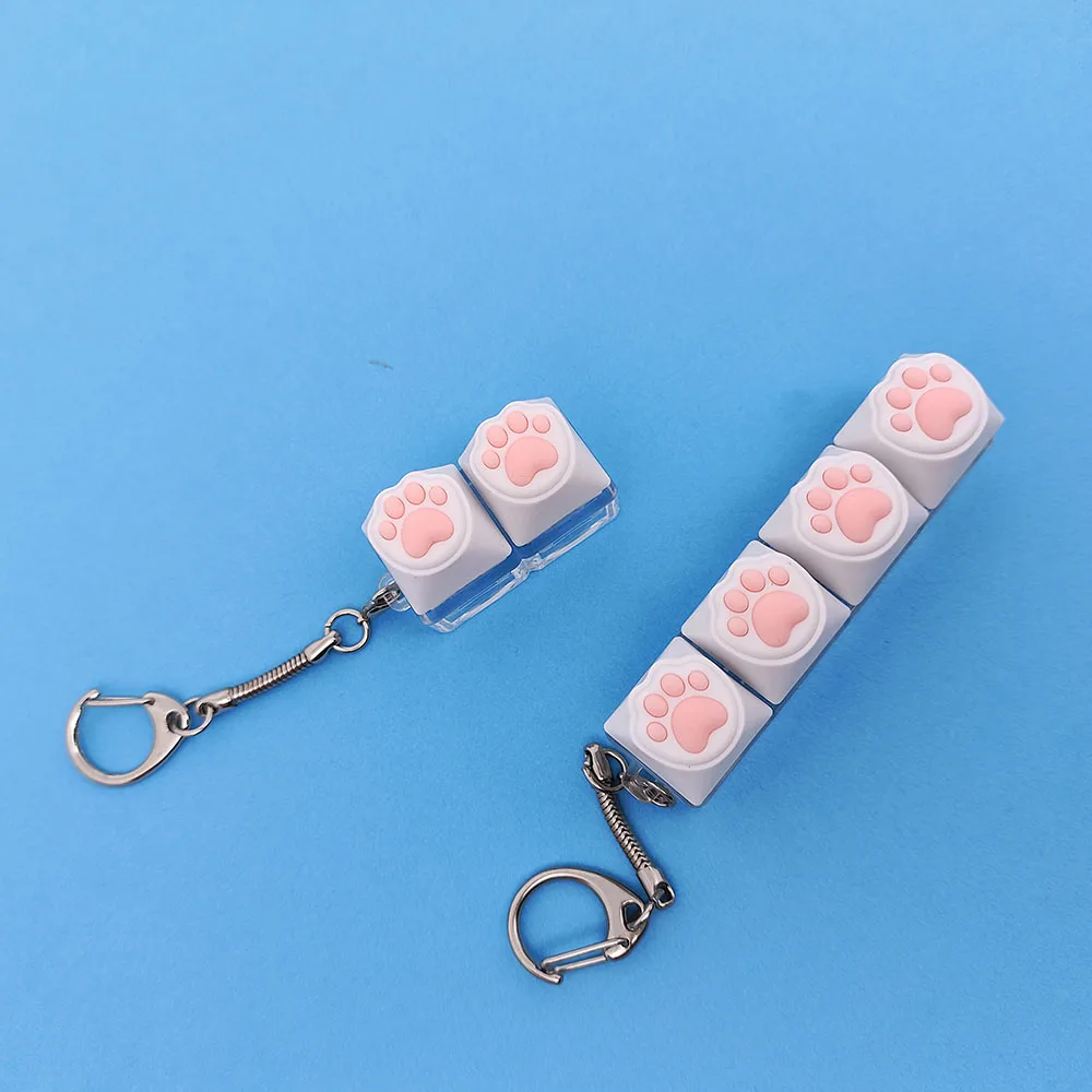 Clearance_Fingertip décompression jouet touches Silicone doux chat PAWS porte-clés porte-clés téléphone portable pendentif accessoires clavier Ta