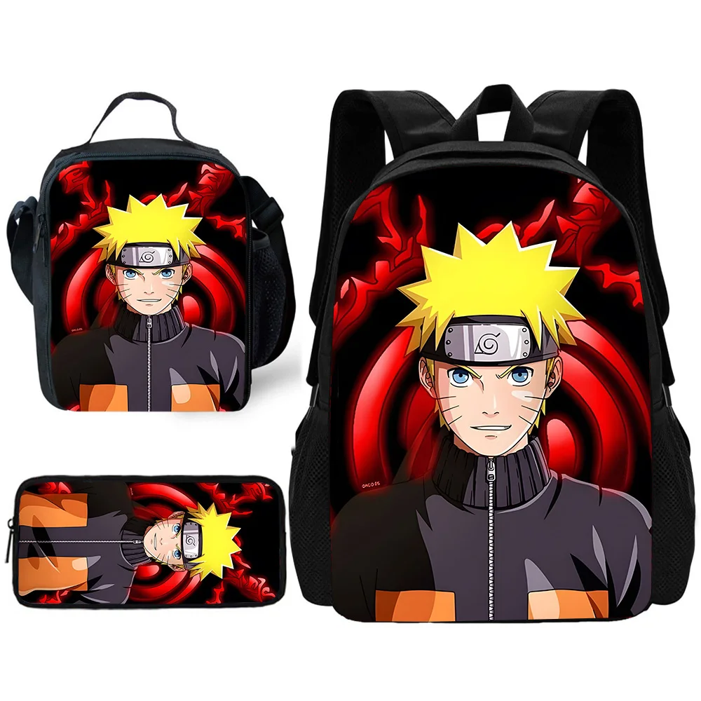 Mochila Anime com Lunch Bags, Sacos de lápis, Mochilas escolares para crianças, Meninos e meninas, Melhor presente
