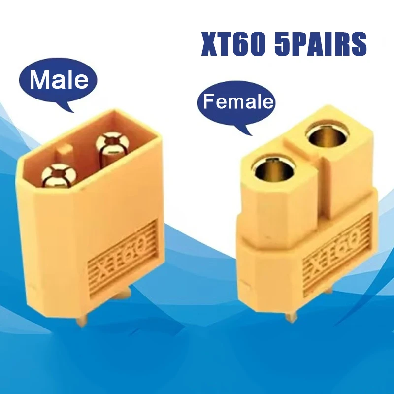10 peças conector de bateria xt60 plugue macho conector banhado a ouro peça de conexão diy para acessórios de drone de aeronave rc