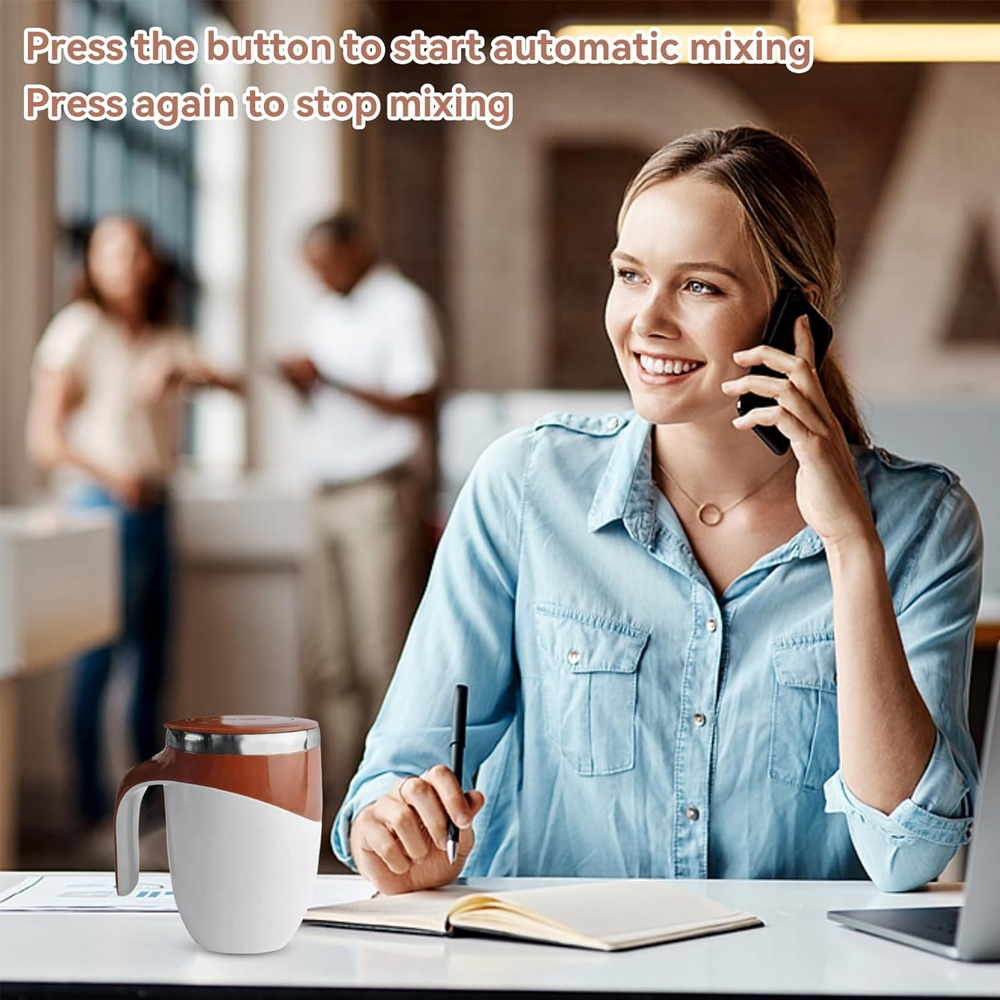 Automatische roerbeker 12Ounces met USB-oplaadkabel Magnetische roerkoffiekop Gemakkelijk schoon te maken voor kantoor/keuken/reizen/thuis