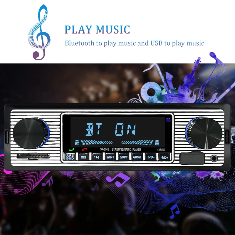 SINOVCLE Car 1 DIN Radio 1 DIN Stereo Digital Car Bluetooth FM Audio Music USB / SD with In Dash AUX Input 12V MP3 Multimedia