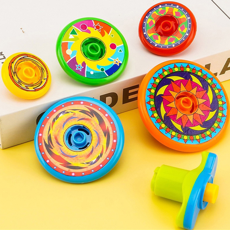 Kids Spinning Top Gyro Folding Spinning Top Toys Stacking Battle Gyro Toy Colorful Launcher Rotating Toy Party Birthday Gift