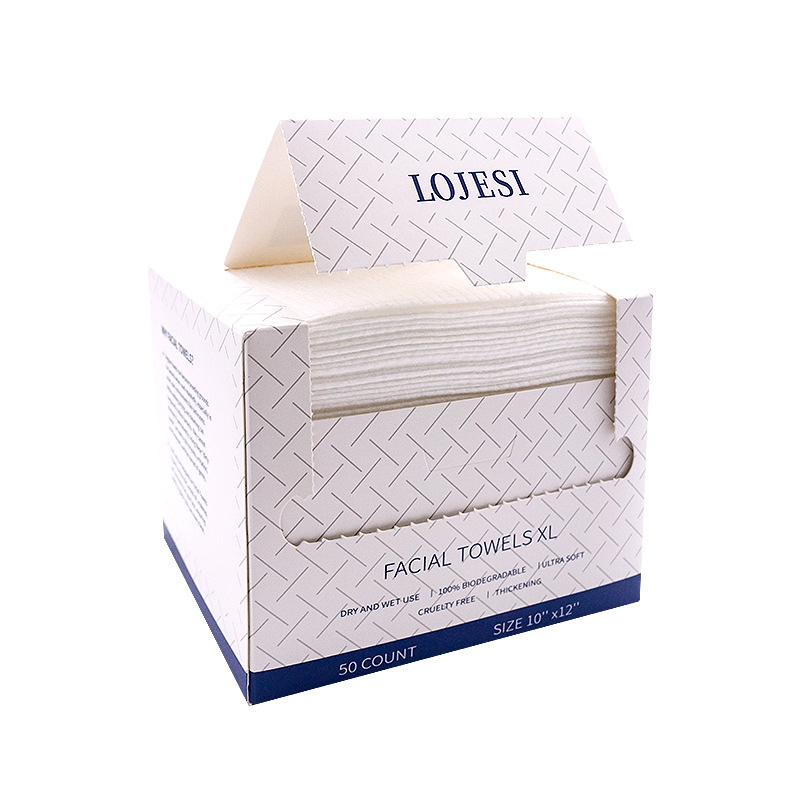 Novas toalhas limpas do clube de pele limpa Xl ™ , Toalha facial descartável, toalhetes secos removedor de maquiagem 50 folhas, 1 caixa