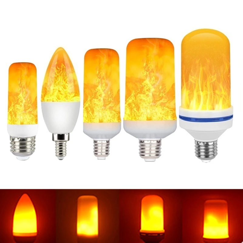 E27 Vlamlamp Led Dynamisch Vlameffect Vuur Gloeilampen Maïs Bol Creatieve Flikkerende Emulatie Decor Led Lamp Verlichting