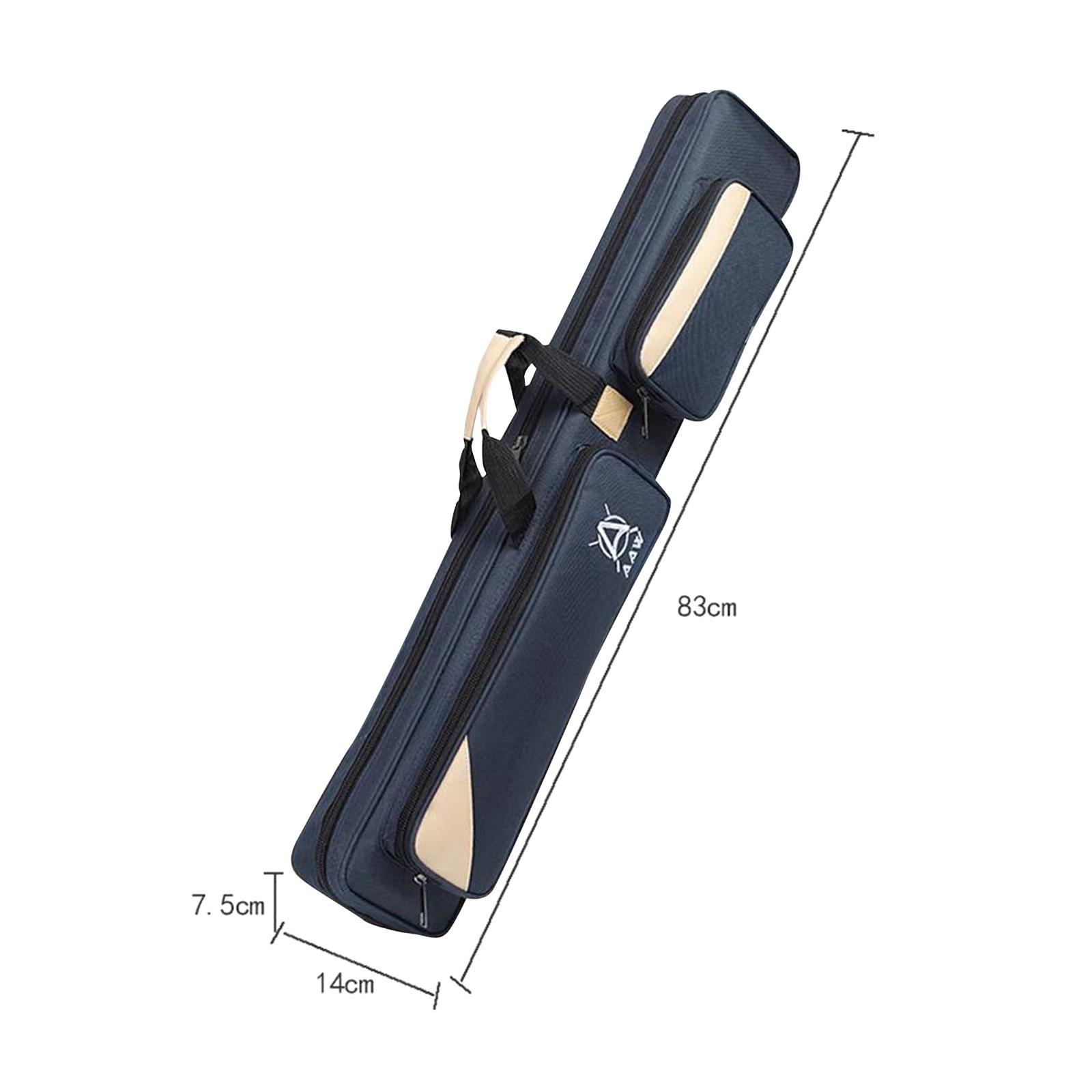 Pool Cue Sticks Bag 1/2 Cue Case Billiard Stick Storage Bag Dustproof Portable Snooker Billiard Cue Case 7 Holes Cue Case 83cm