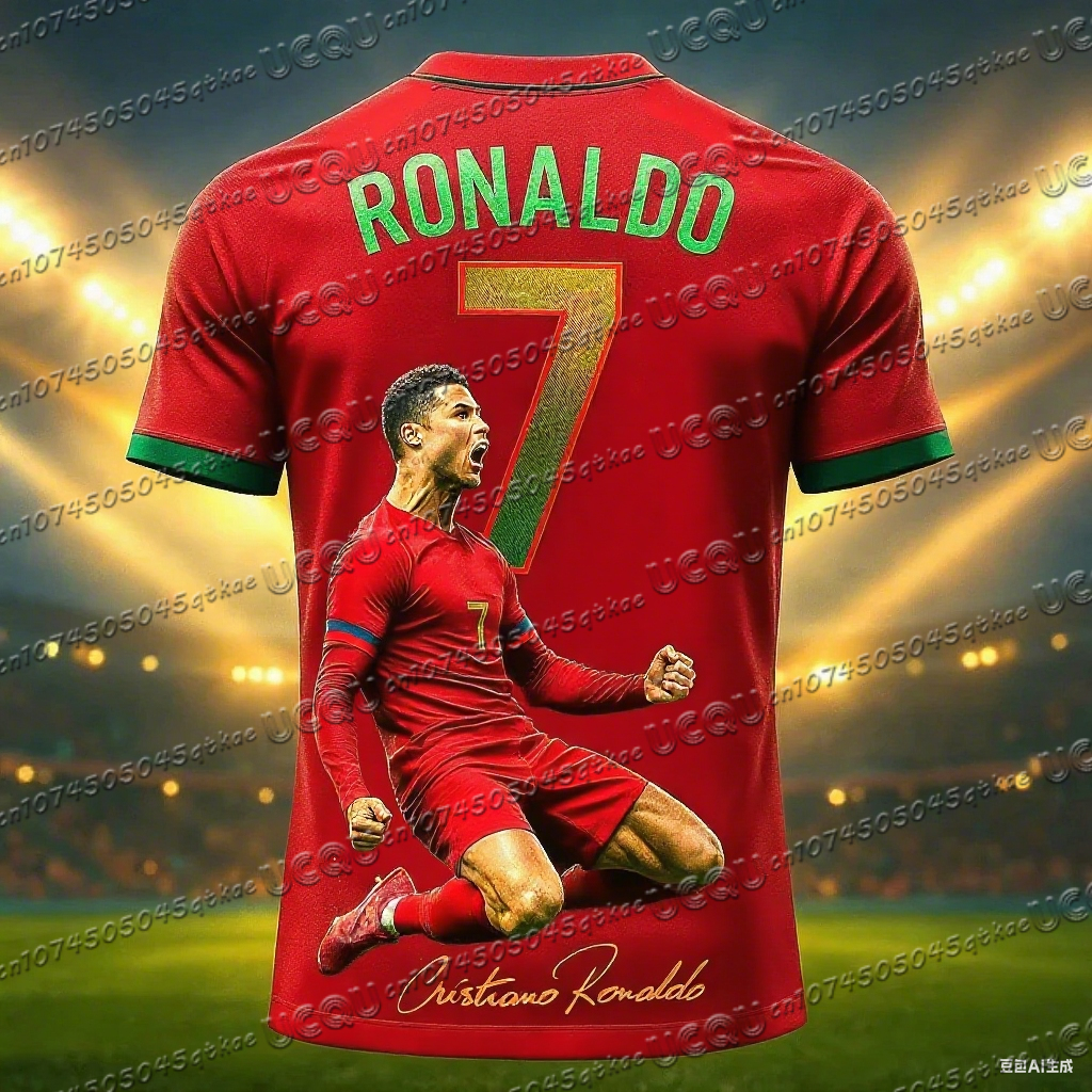 Football Jersey 3d Printed NO.7 Ronaldo Boys Girls Training Women's Sports Breathable Short Sleeve Men's T-shirt
