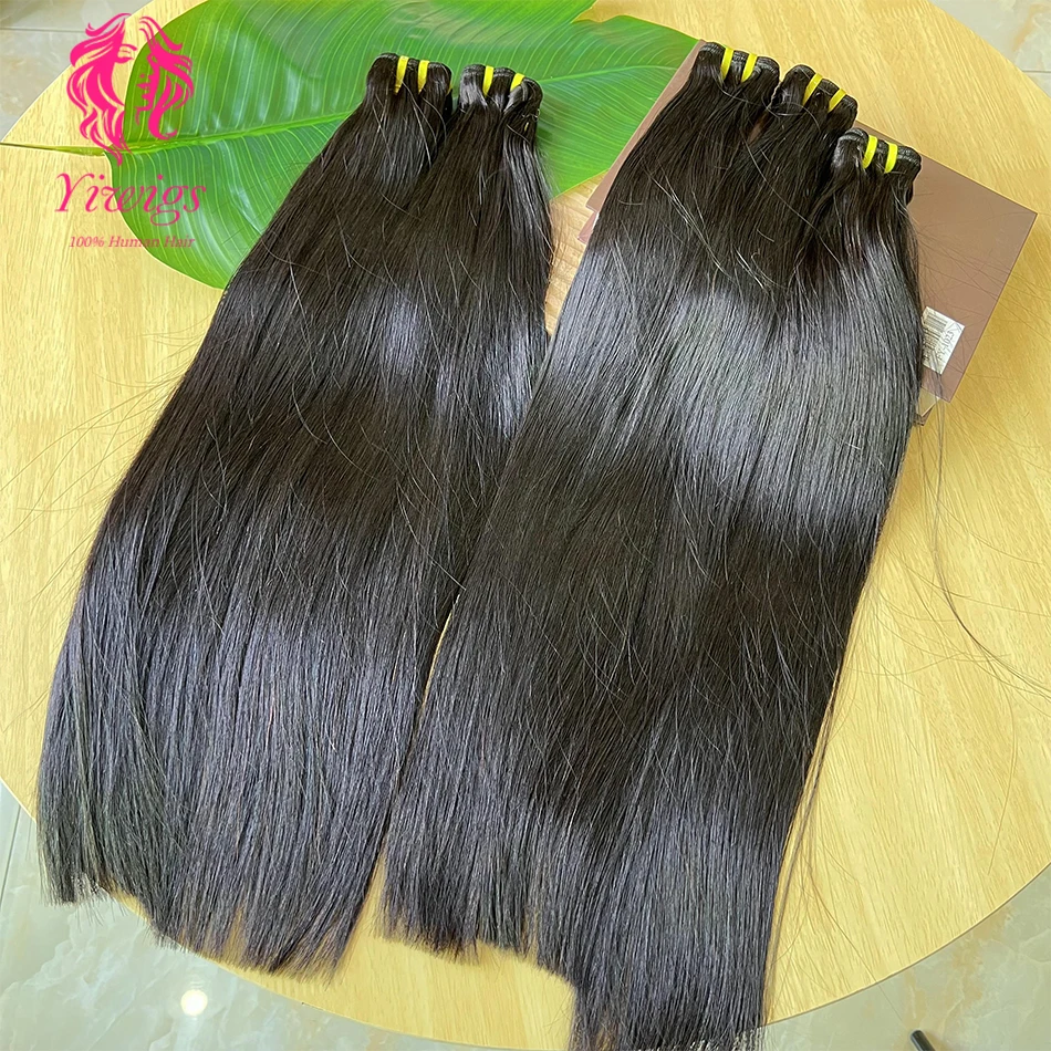 Yiwigs 12a grau osso em linha reta 100% pacotes de cabelo humano vietnamita não processado extensões tecer cabelo cru para mulher