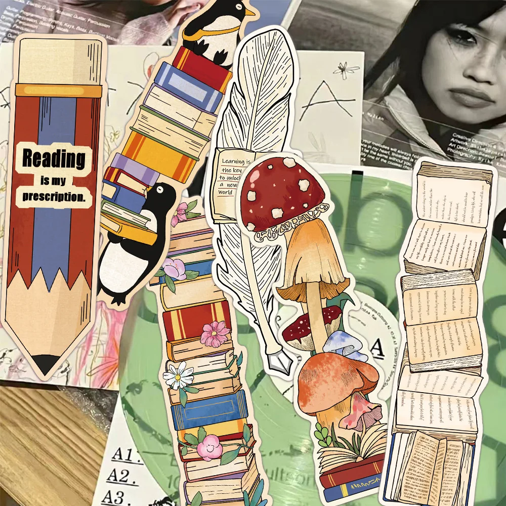 30pcs Bookmarks DIY Students Reader Page Markers Library Office Page Markings Retro Romantic Reading Books Bookish Paper