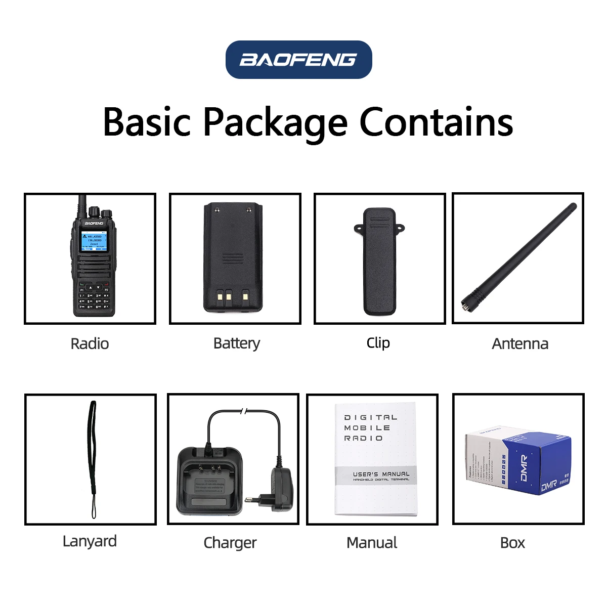 Baofeng DMR DM-1701 Digitalradio Walkie Talkie Dual Mode Analog Open GD77 Dual Time Slot Tier 1+2 Ham Two Way Radio