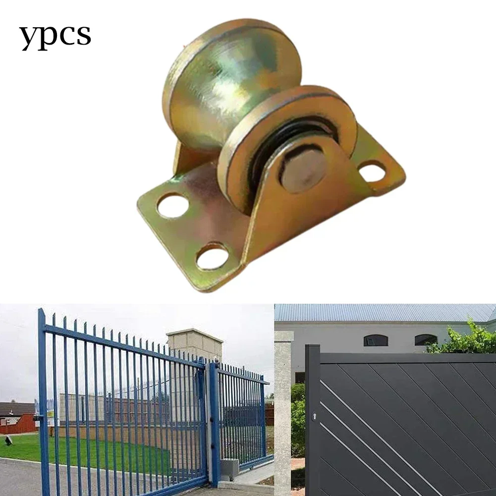 Bloque de polea Bloque de polea de rueda única en forma de U de acero dorado con alta capacidad de carga de 441 libras y diámetro de rueda de 31 mm