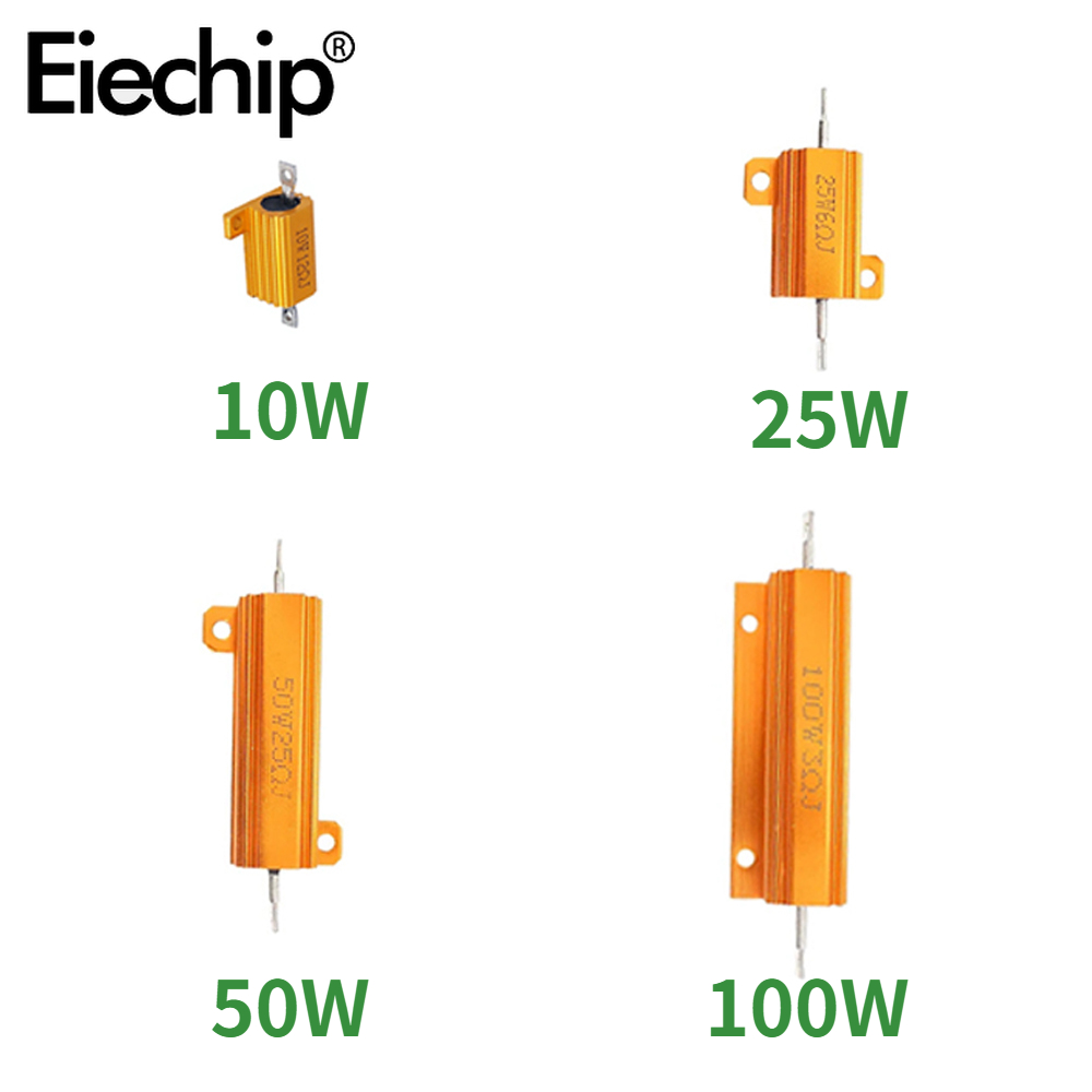 Алюминиевый проволочный резистор в металлическом корпусе, 10 Вт, 25 Вт, 50 Вт, 100 Вт, внешняя мощность 0,1 ~ Ом, резистор сопротивления нагрузки 2 Ом, 8 Ом, Ом, 1 шт.