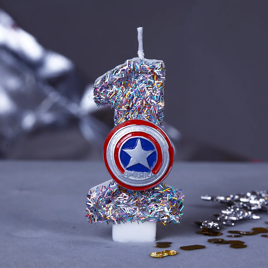 Marvels Superheros Captain Americas Digit 0-9 Candle New Anime Cake Topper Gender Reveal Birthday Decoration Party Supplies Gift