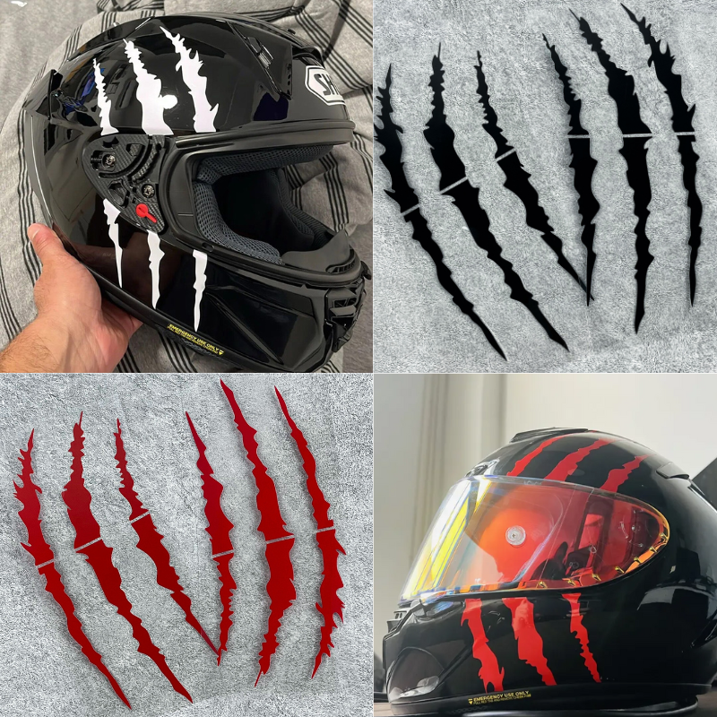2PCS Motorrad Monster Klaue Scratch Aufkleber DIY Motocross Helm Körper Vinyl Aufkleber für BMW KTM Kawasaki Yamaha Suzuki HONDA