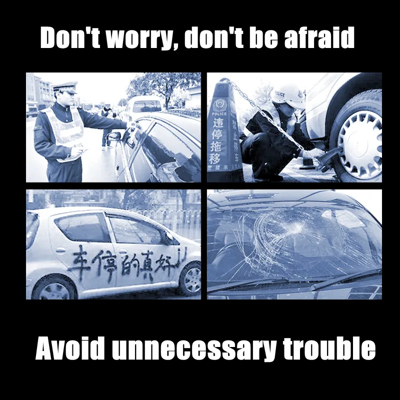 Universal Auto Telefon Anzahl Platte Temporäre Parkplatz Karte Aluminium Aufkleber Drehen Park Stop Temporäre Parkplatz Karte Auto Zubehör