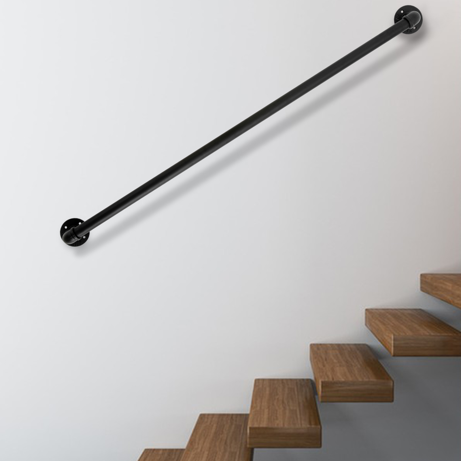 4FT Black Metal Staircase Handrail Industrial Hand Rail