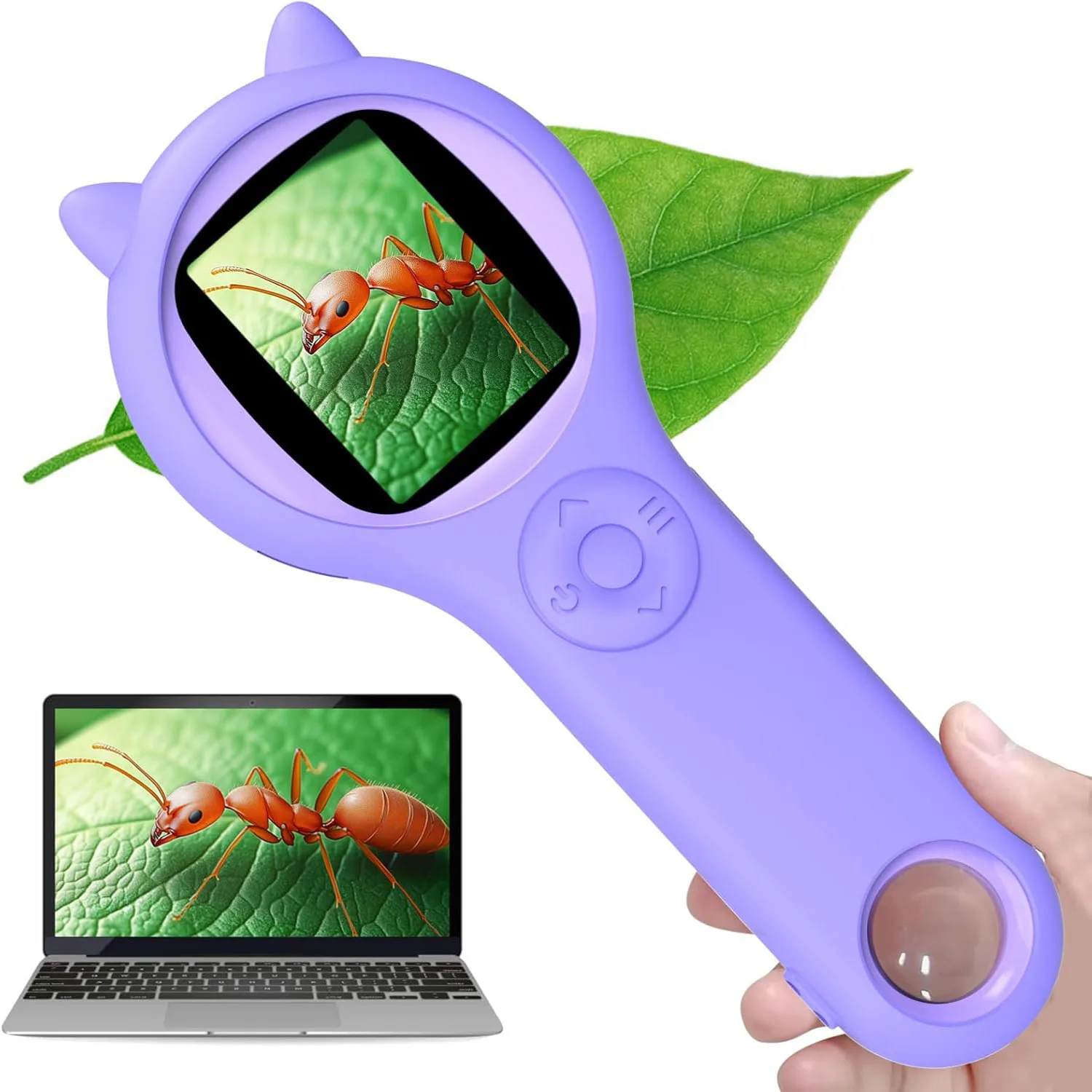 Mini microscopio ottico per bambini con funzione foto e video 500X Osservare i giocattoli educativi per bambini di scienze microscopiche del mondo