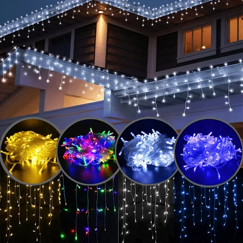 妖精ストリングカーテンライト LED 4 × 0.6 メートルホリデーライトガーランドパティオクリスマスライト屋外ストリートウェディングガーデン装飾