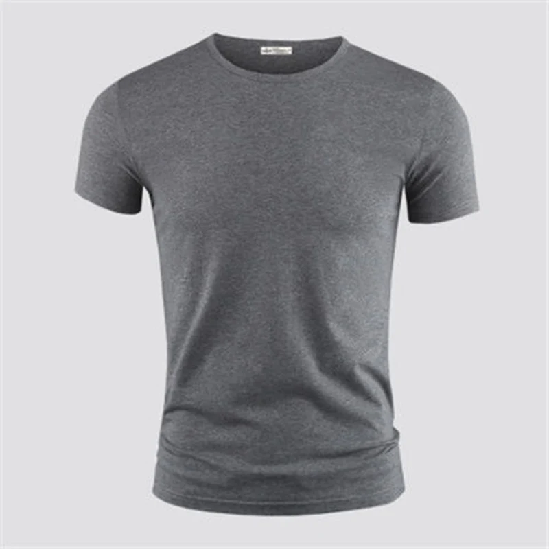 2025 メンズ Tシャツピュアカラー V 襟半袖トップス Tシャツ男性 Tシャツ黒タイツ男 Tシャツフィットネス男性服