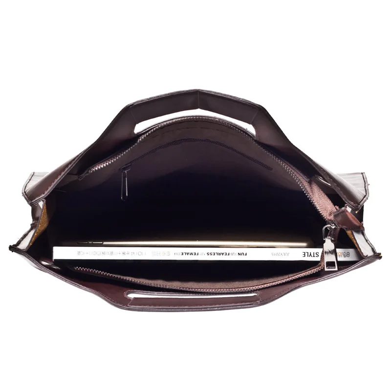 Porte-documents d'affaires de luxe pour hommes, sac à main rétro en cuir PU, porte-documents pour ordinateur portable, porte-documents, sac à main, sac enveloppe pour documents