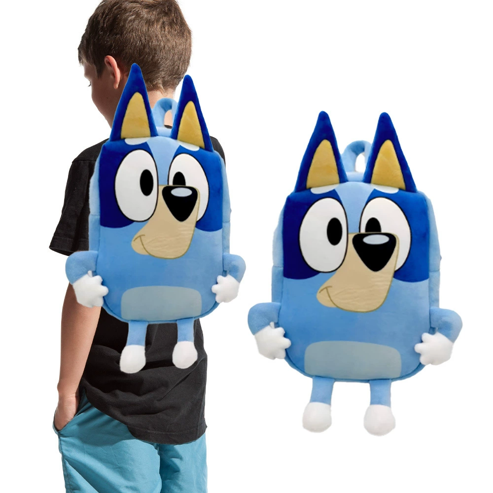 Bluey Family kawaii Kindergarten Children's Cartoon School Bag Bluebin Dog Backpack Kawaii Blue Orange Dog Backpack Children's
